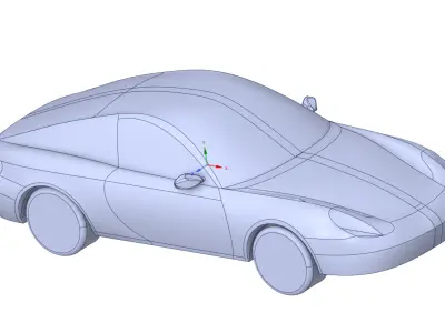 Porsche 911 Carrera S solid CAD for CFD 3D model