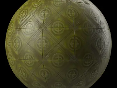 Stone Wall Materials 109- Ornament Ceramic Tile - Pbr Seamless Texture