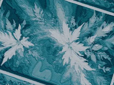 4K Embroidered artwork carpet with white and blue flowers Low-poly 3D model