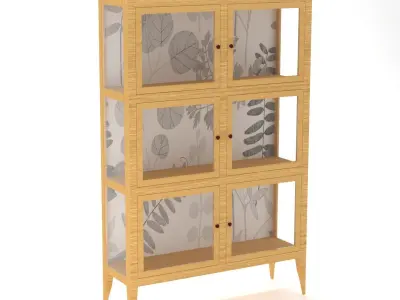 Minimal Wood Buffet Low-poly 3D model
