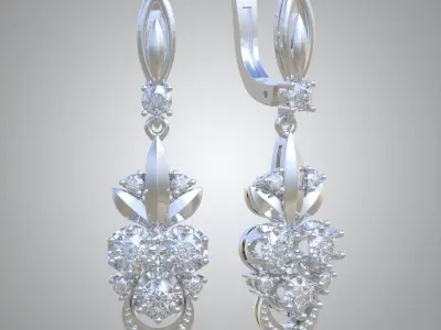 Exclusive Earrings model 3D printable model 0087-13ol Free 3D print model