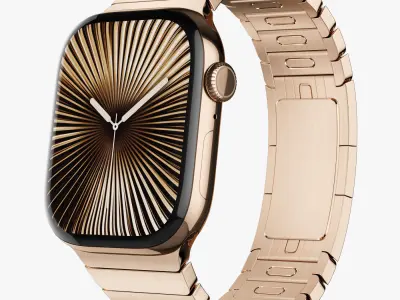 Apple Watch Series 10 Titanium Gold 3D model