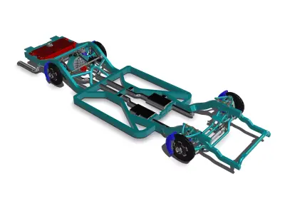 1957 Chevy Bel Air Pro Touring Chassis COMPLETE 3D print model