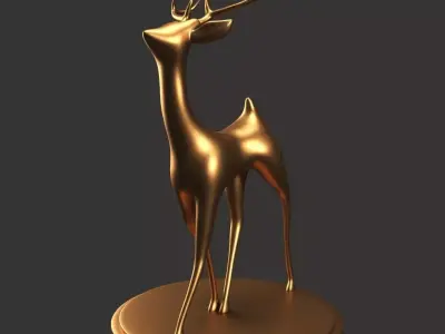 Gazelle Scuplture Free 3D model