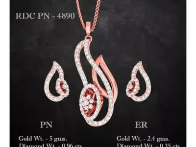 Pendant Earrings combo - 4890 3D print model
