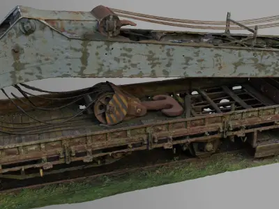 Rusty Railroad Crane 3D model