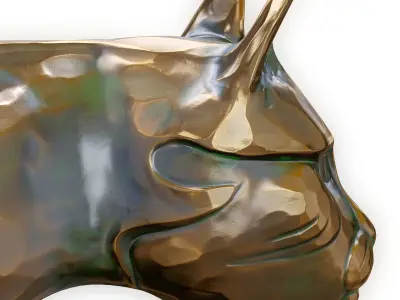 Cat statue Low-poly 3D model