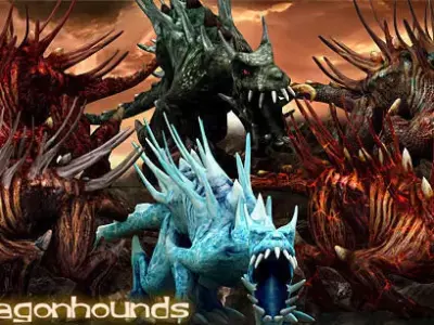 3DRT-Dragonhounds monsters Low-poly 3D model