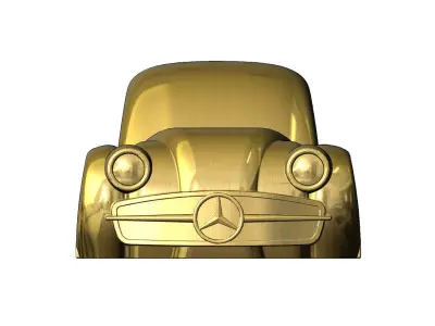 Mercedes grille 1952 Jaguar XK 120 FHC Coupe car sculpture 3D print model