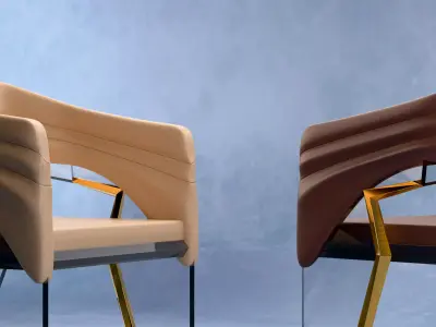 High Quality Luxury Modern Dining Chair - Serac Designer Chair 3D model