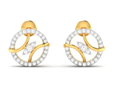 Women Studs Earrings 3dm STL FBX OBJ Render Detail 3D print model