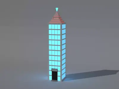 Modern City Office Building Low Poly Asset Low-poly 3D model