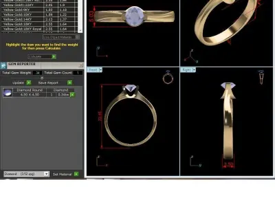 Women Solitaire Engagement Wedding Ring 3D print model