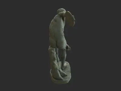 Discobolus Statue - Bronze Low-poly 3D model