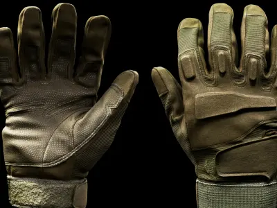 Tactical Gloves 043 Low-poly 3D model