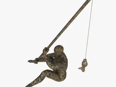  fisherman is cast iron with a bronze finish 3D model