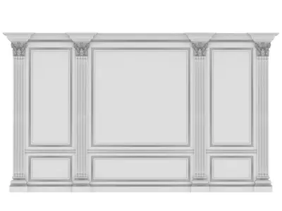 Wall wood boiserie paneling 3D model
