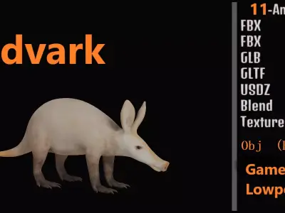 Aardvarks Low-poly 3D model
