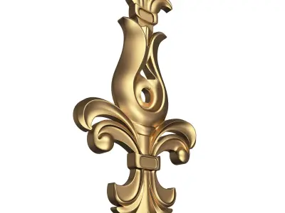 Carved Flower Decor 01 Low-poly 3D model