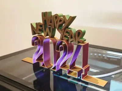 Happy New Year 2024 Free 3D print model