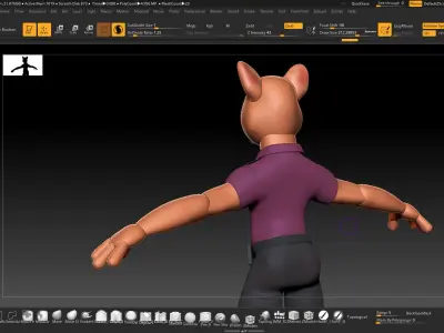 Dog Guard Basemesh - Character Design in ZBrush 3D model