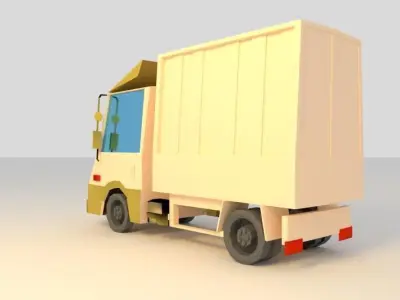 TRUK LOW POLY cartoon truck Low-poly 3D model