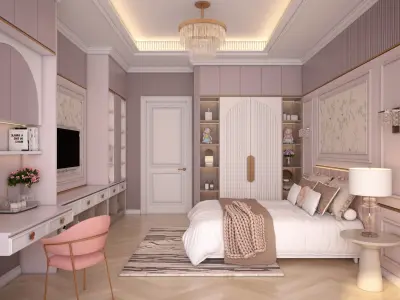 Female Teenager Bedroom 3D model