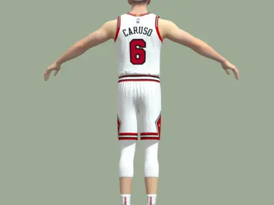 T-Pose rigged Alex Caruso Chicago Bulls 3D model