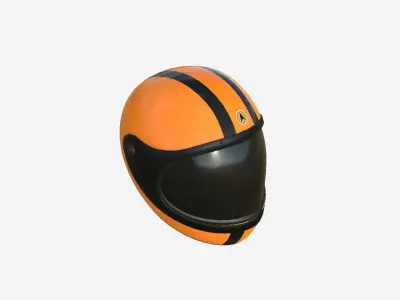 Cartoon Helmet Kart A09 Orange - Character Design Low-poly 3D model