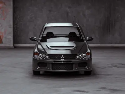 Mitsubishi Lancer Evo Low-poly 3D model