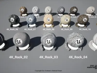 Rock World Aligned Materials 3D model