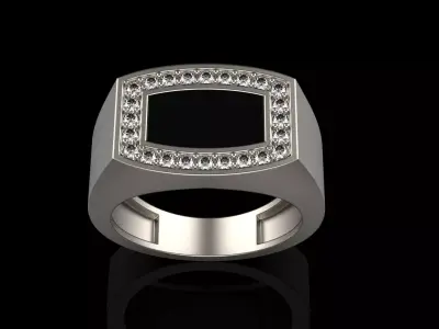 Men  signet ring model 482 3D print model