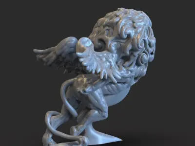 Lion Car Ornament with Wings 3D print model