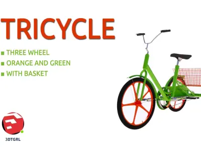 THREE WHEEL BIKE  Low-poly 3D model