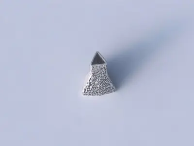 Vase grounded triangle with dense twisted organic lattice 3 3D print model