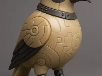 Industrial Bird Sculpture 3D print model