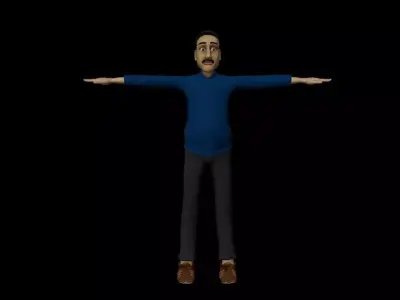 Bob Cartoon Character Low-poly 3D model