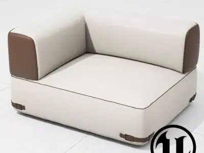 Fendi Soho Sofa 001 UE4 Low-poly 3D model