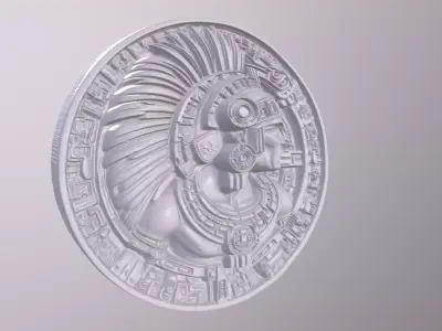 Aztec Warrior 3 basrelief for 3D printing 3D print model