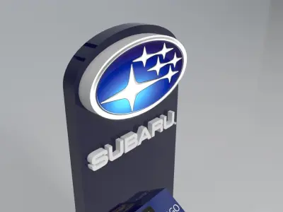 Stand for jeep car and subaru car Low-poly 3D model
