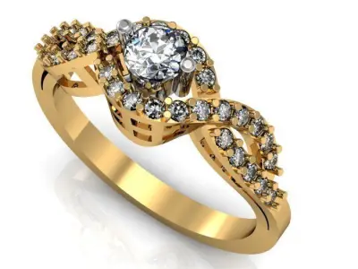 daimond ring 3D print model 17