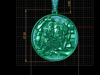 MARY AND JESUS FAMILY PENDANT 3D PRINTABLE MODEL 3D print model