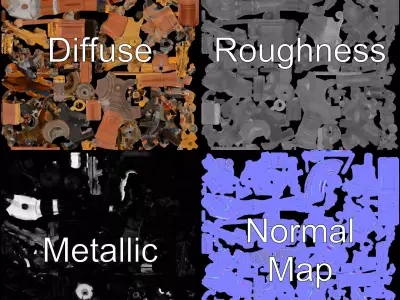 Vintage Industrial Gear model pack Low-poly 3D model