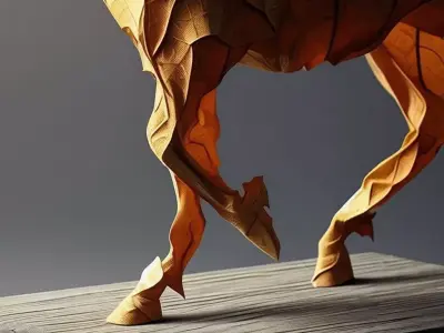 Leaf Horse Sculpture Organic Animal Form Textured Foliage 3D Low-poly 3D model