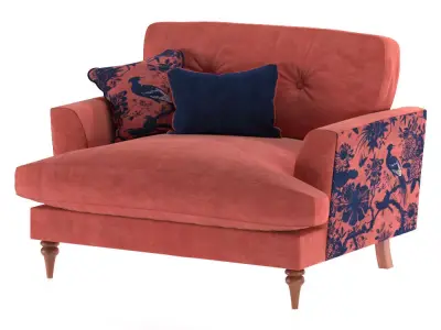 PATTERDALE armchair - coral 3D model