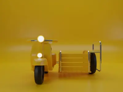 motorcycle Saleng 3D model Low-poly 3D model