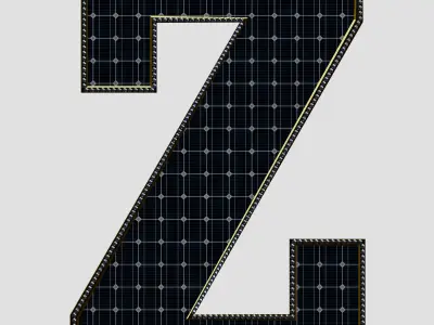 Solar Panel Letter - Z 3D model