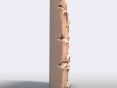 Rough Stone Wall Section High Detail 3D print model
