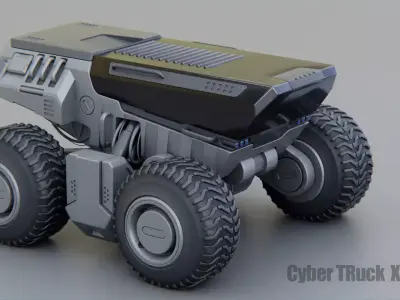 CYBER TRUCK X-500 Rigged 3D model
