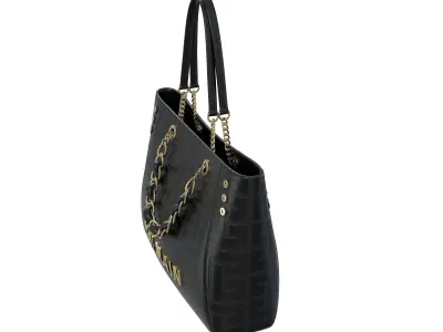 Balmain 1945 Soft Jacquard Tote Bag Black Low-poly 3D model